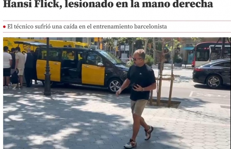 华体会-世体：遭遇小意外，巴萨主帅弗里克训练场上摔倒导致手部受伤